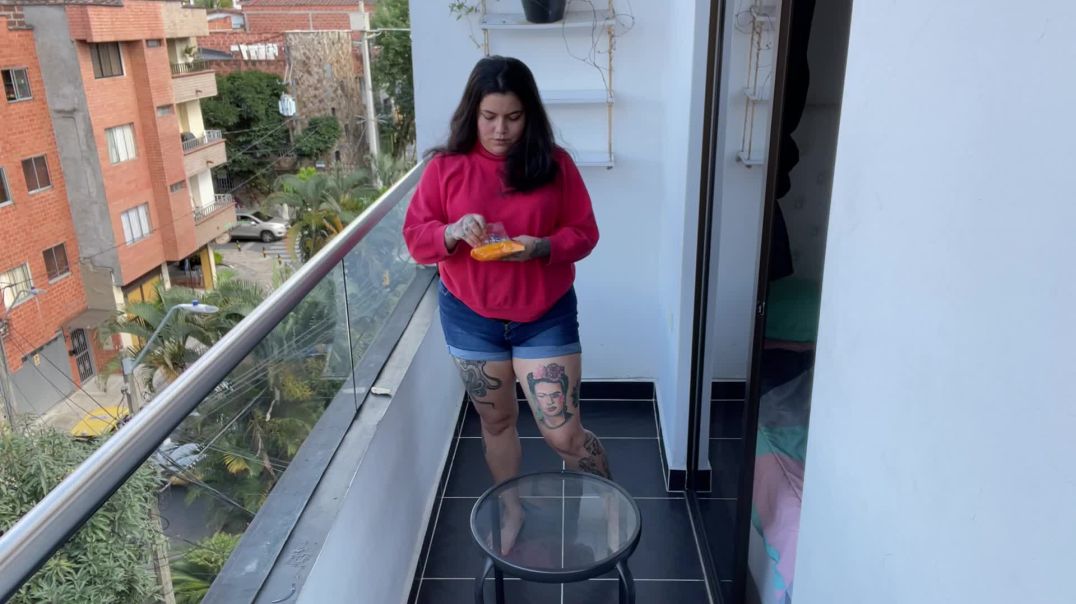 cleaning the balcony